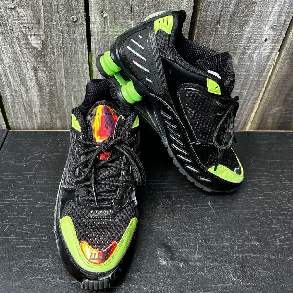 Nike Shox Black and Green Sneakers